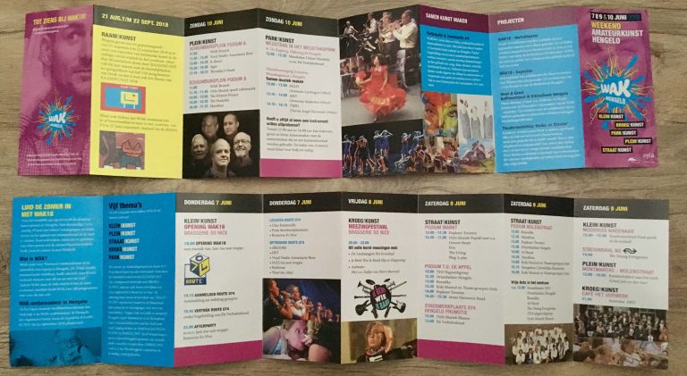Folder voor het weekend / de week van de Amateurkunst WAK 2018